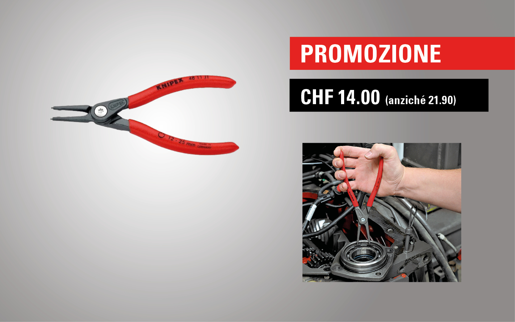 Pinza per anelli di sicurezza KNIPEX