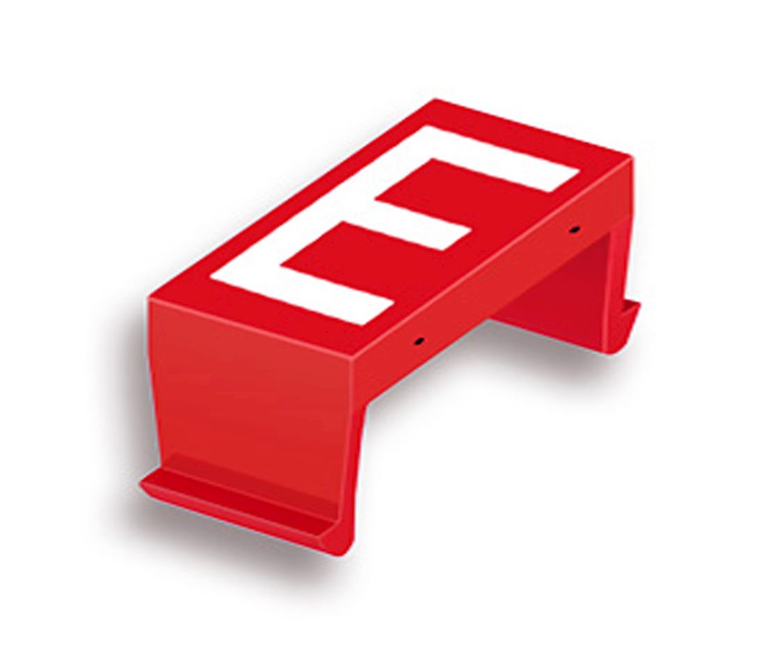 FP letter field E 25mm red