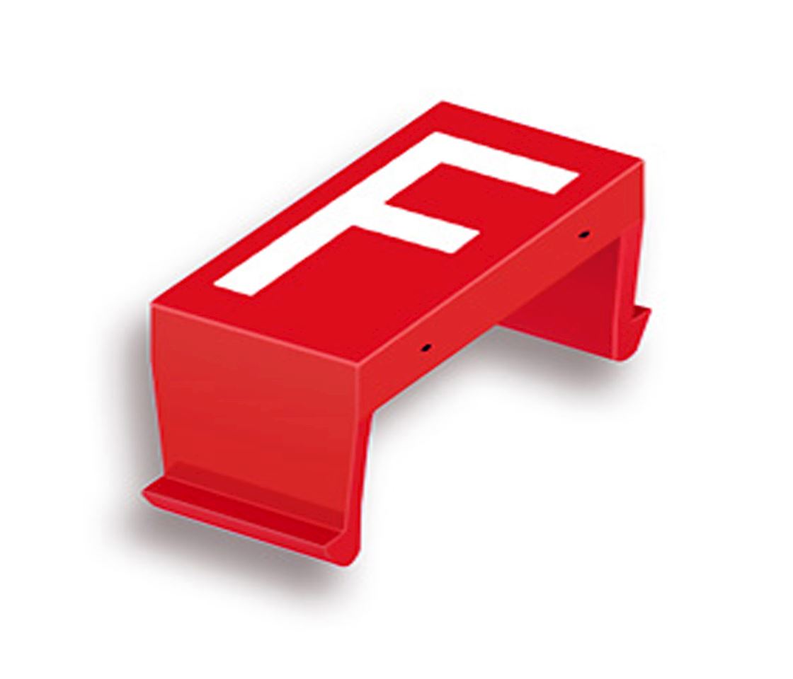 FP letter field F 25mm red