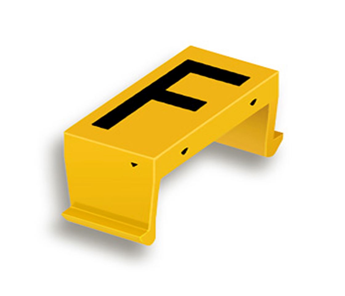 FP letter field F 40mm yl