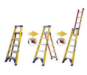 LEANSAFE FIBERGLAS Multi-purpose ladder 1.8|1.8|2.9m