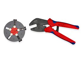 Crimping pliers with interchangeable magazine, KNIPEX 97 33 01 / 02