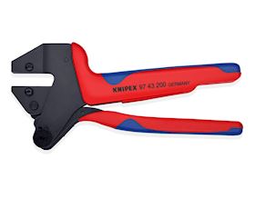 Crimping system pliers for interchangeable inserts, KNIPEX 97 43 200