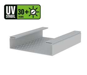 Cable tray unperforated 3 m UNEX U48X, halogen-free