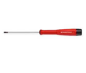 Electronic slotted screwdriver with rotating cap