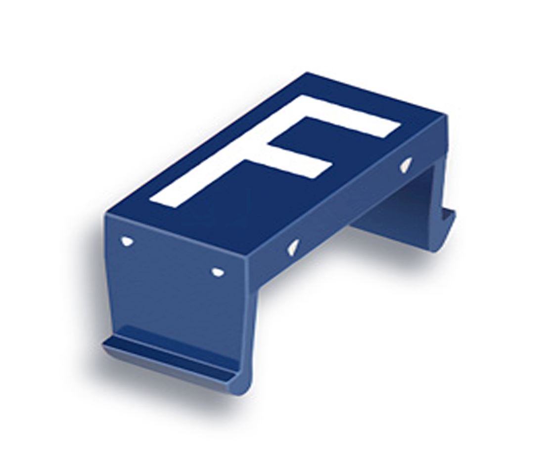 FP letter field F 10mm blue