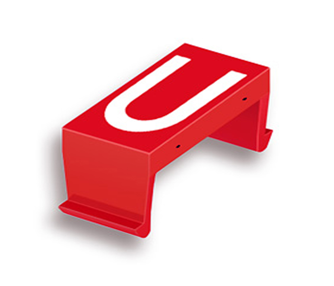 FP bloc lettr. U 25mm rouge