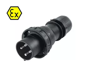 Straight ATEX CEE plug 125 A, IP66, with mantle terminals