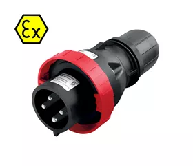 Straight ATEX CEE plug 32 A, IP66, with mantle terminals