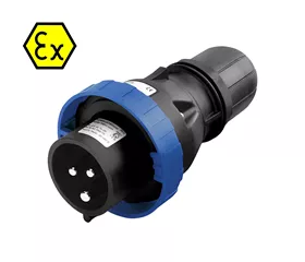 Straight ATEX CEE plug 63 A, IP66, with mantle terminals