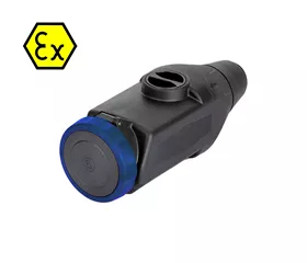 Straight ATEX CEE connector 16 A, IP66, with mantle terminals