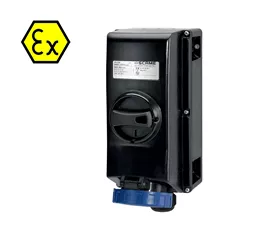 ATEX switched interlocked CEE socket 32 A, IP66, 3P+N+E, 9 h low-temperature version